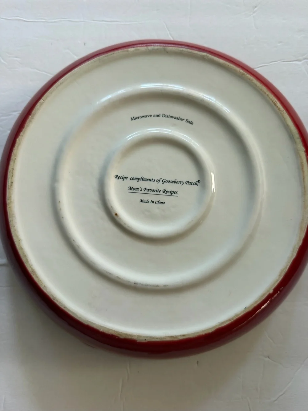 Ceramic Apple Pie Dish Plate with Recipe